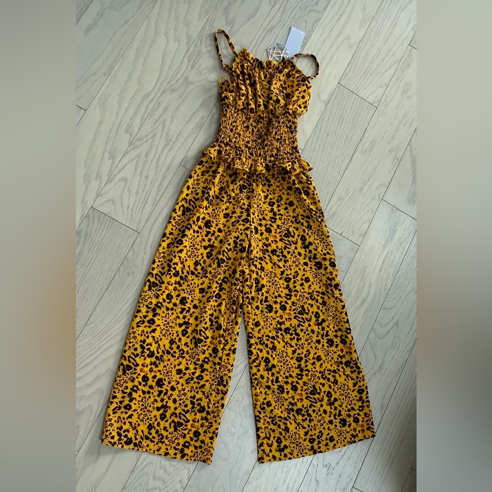 Good Luck Girl Leopard Print Jumpsuit - NWT Youth Small (Size 8)